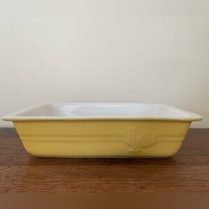 Sur La Table Yellow Rooster Embossed Baking Dish